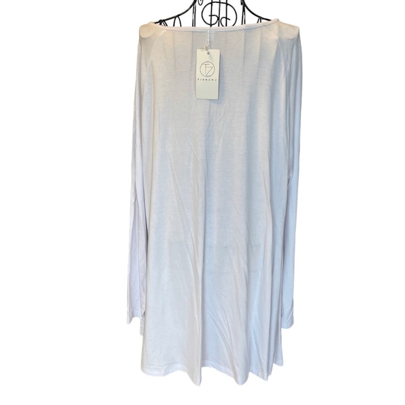 NWT Tianzhu Women’s Plus size White Tunic Top V-Neck Casual Pleated Flowy3XL - Picture 6 of 9